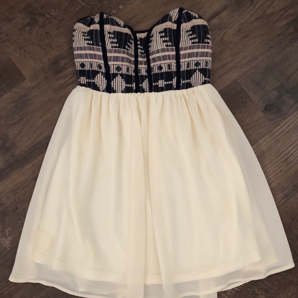 Tribal boho top cream dress - Picture 1 of 2